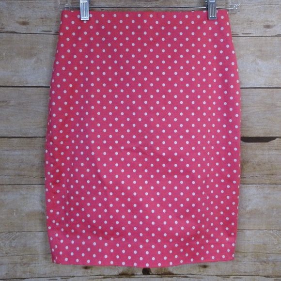 Ann Taylor Dresses & Skirts - Ann Taylor Red Polkadot Lined Pencil Skirt